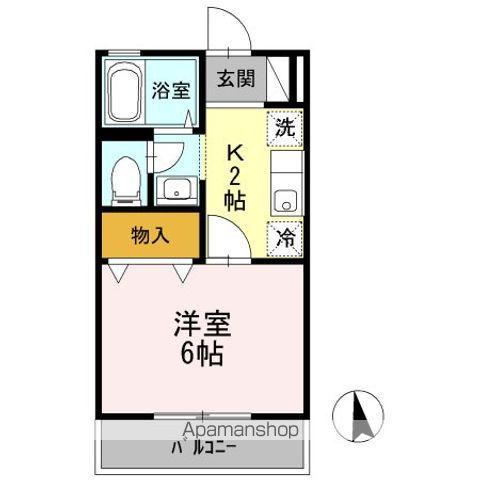 レーベンハイム(1K/2階)の間取り写真