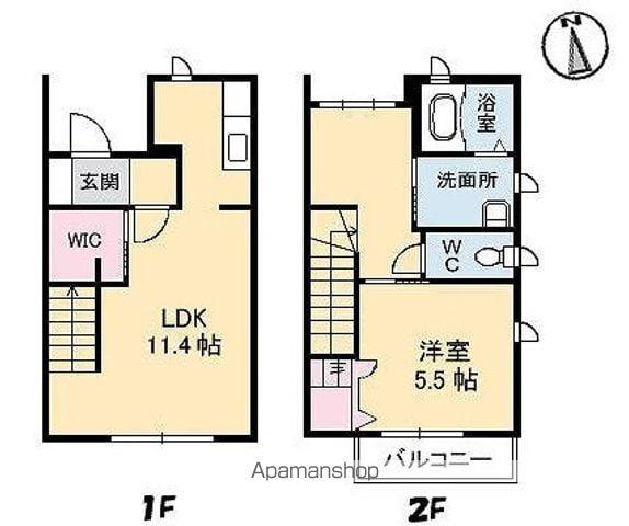 ディアス松縄B棟(1LDK/1階)の間取り写真