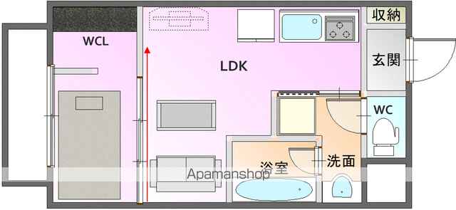 パークヒルズ泉(1LDK/4階)の間取り写真