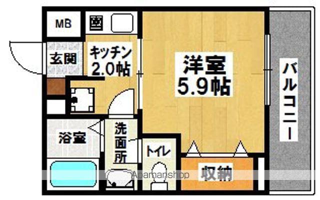 プラース中百舌鳥(1K/3階)の間取り写真