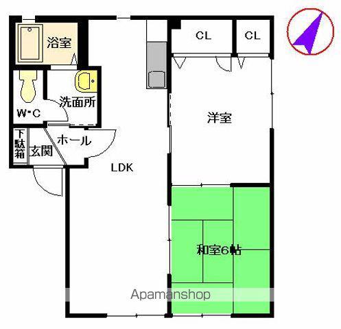 フレグランスA棟(2LDK/1階)の間取り写真