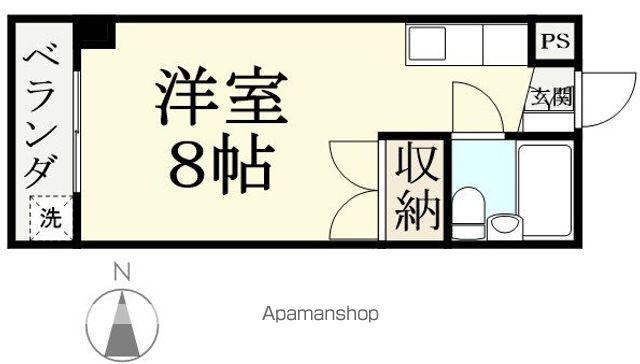 グランドシティ足羽(ワンルーム/3階)の間取り写真