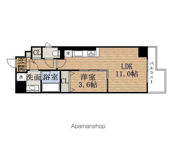 ポローニアTACHIBANADORI(1LDK/4階)の間取り写真
