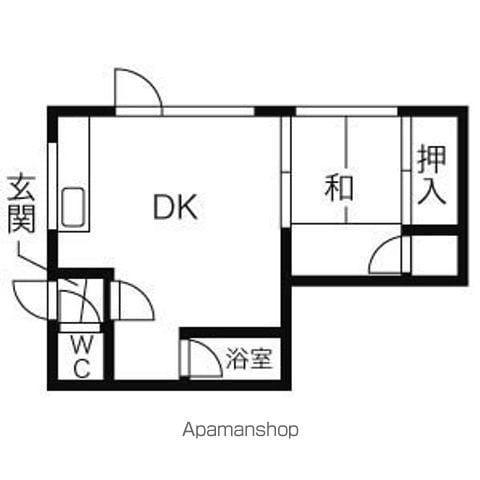 コーポ月寒西(1DK/2階)の間取り写真