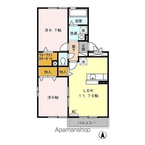 DGRANCE(2LDK/2階)の間取り写真