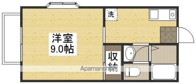 シャルマン三田 A(ワンルーム/1階)の間取り写真
