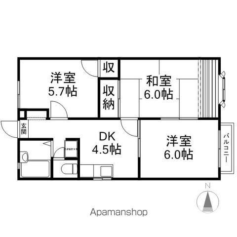 アルページュ(3DK/1階)の間取り写真