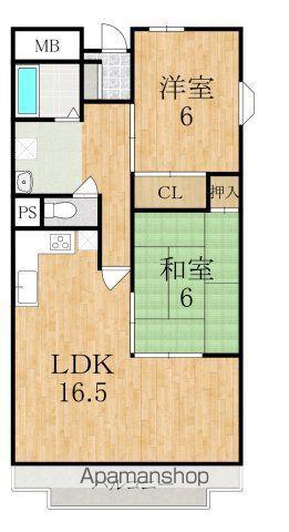 リアライズ八木(2LDK/4階)の間取り写真