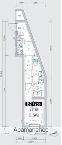 カフェック桜台(1K/2階)の間取り写真
