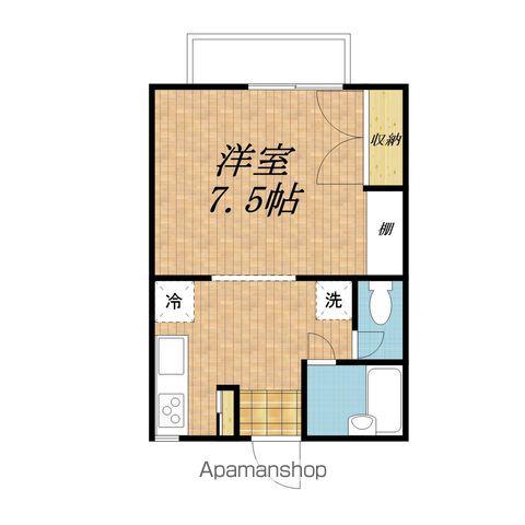 ワタベコーポ(1K/2階)の間取り写真