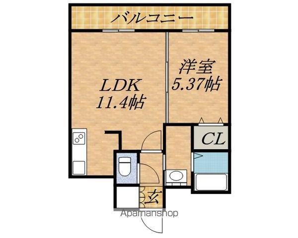 コローレ知事公館前(1LDK/2階)の間取り写真