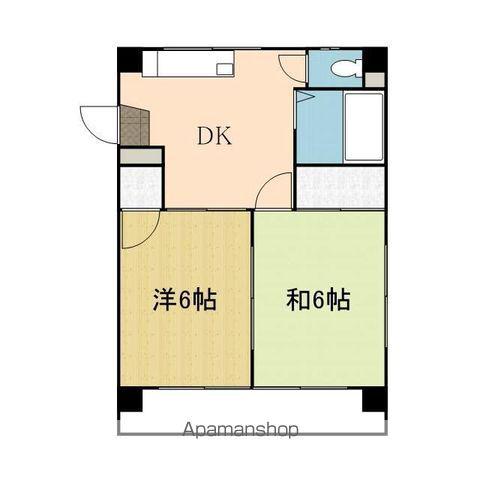 シャトー鶴原(2DK/4階)の間取り写真