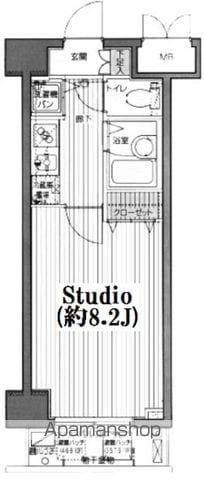 グランド・ガーラ日本橋茅場町(1K/4階)の間取り写真