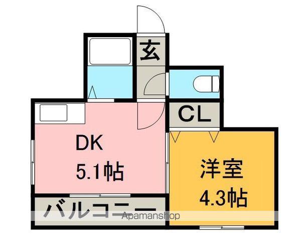 セゾンコート21(1DK/3階)の間取り写真