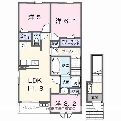 メゾンあおばⅣ(3LDK/2階)の間取り写真