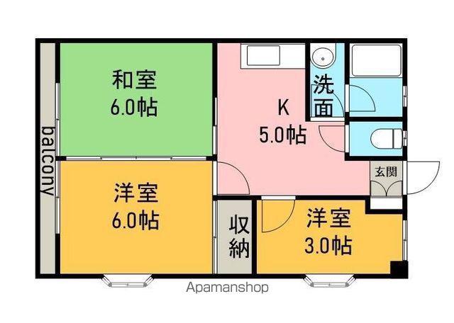 一宮パークハイツ(3K/3階)の間取り写真