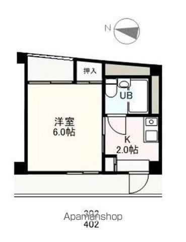 コーポ昭和(1K/4階)の間取り写真