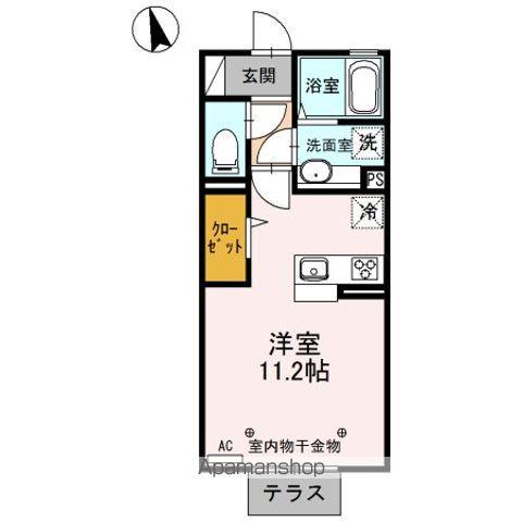 ファミーユ(ワンルーム/1階)の間取り写真