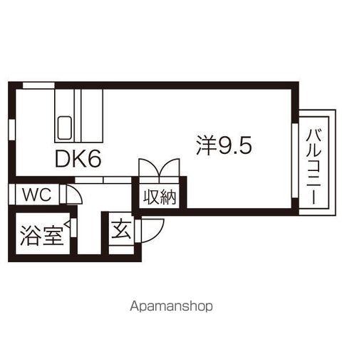 タウンハウスヨシダD(1DK/2階)の間取り写真