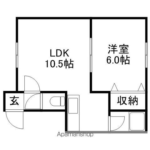 新琴似6-16 アパート(1LDK/2階)の間取り写真
