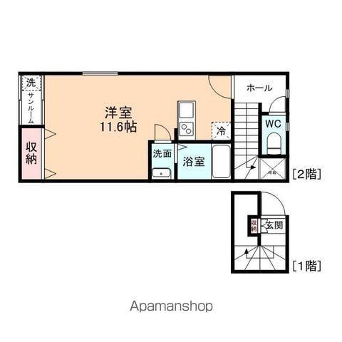 FIRST SQUARE C棟(ワンルーム/1階)の間取り写真