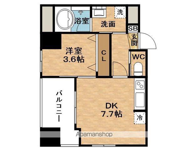 NORDENTOWERMINAMIMORIMACHIプレミアム(1DK/7階)の間取り写真