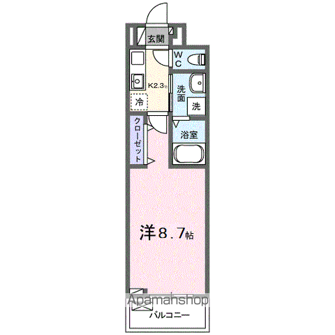 メルヴェーユ七里(1K/2階)の間取り写真