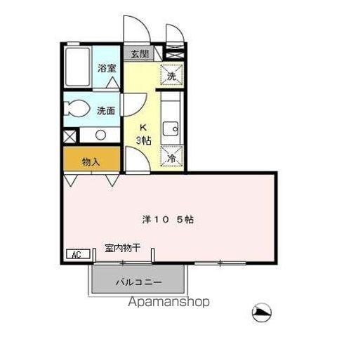 セジュールあおき(1K/2階)の間取り写真