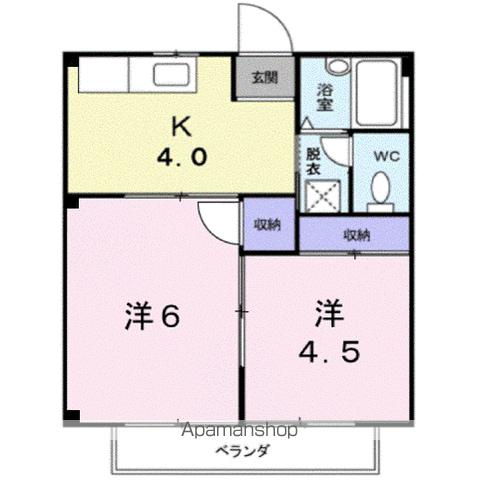 シティハイツ藤井(2K/2階)の間取り写真