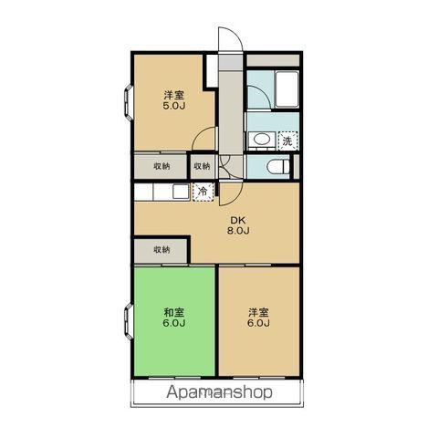 マンション浦安亭(2LDK/4階)の間取り写真
