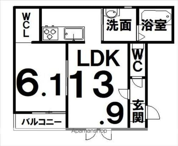 ヴィフレア(1LDK/2階)の間取り写真