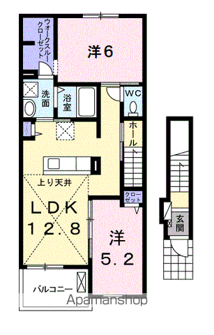 エスターテ(2LDK/2階)の間取り写真