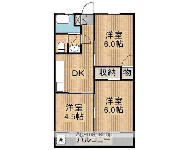 コーポ富士(3K/2階)の間取り写真