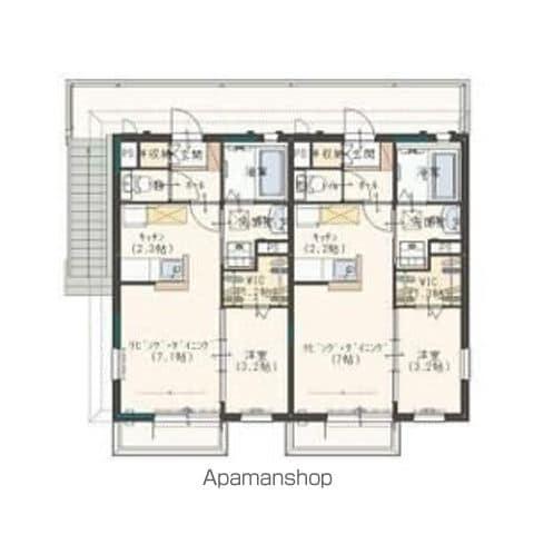 ケルン ミヤマ(1K/2階)の間取り写真
