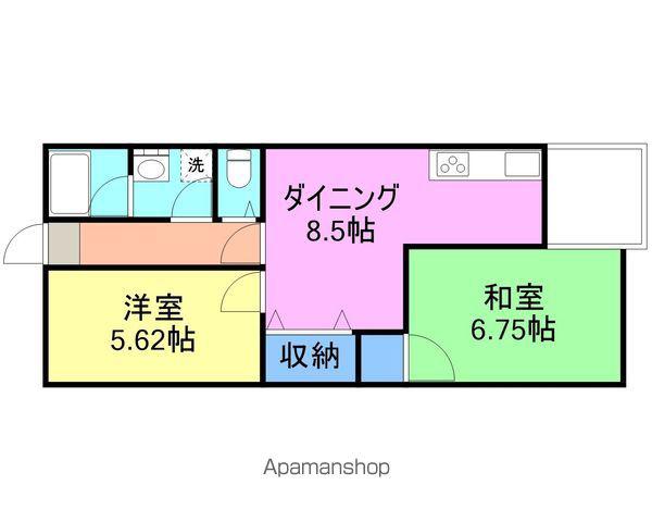 由宇建材ビル(2DK/4階)の間取り写真