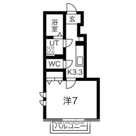 カーサアルバ3(1K/1階)の間取り写真