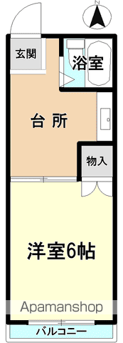 レジデンス山口A棟(1K/2階)の間取り写真