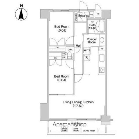 PATH横浜新子安(2LDK/10階)の間取り写真