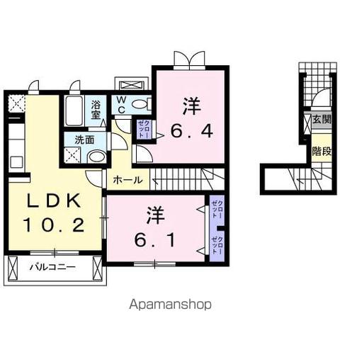 サニーホームズ(2LDK/2階)の間取り写真