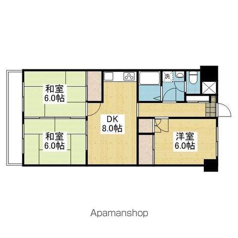 聖和ハイツ 中央棟(3DK/2階)の間取り写真