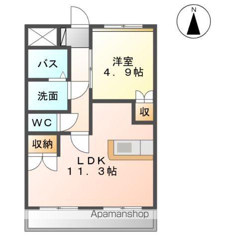 グランディール(1LDK/2階)の間取り写真