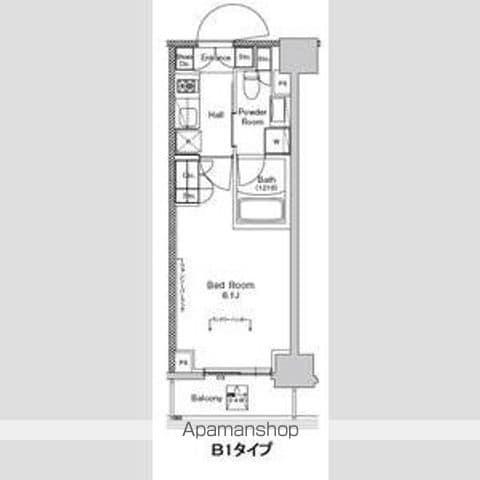 プラウドフラット門前仲町5(1K/10階)の間取り写真