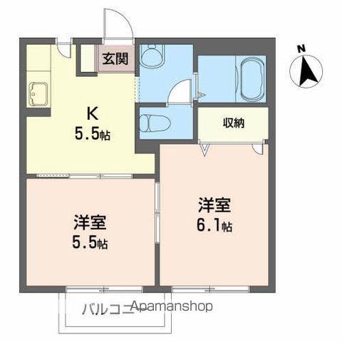 コーポ川口(2K/1階)の間取り写真