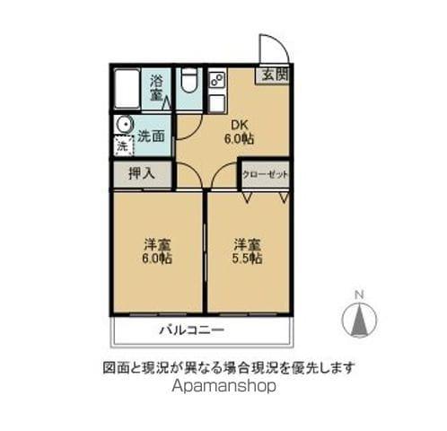 スペースシャトル(2DK/1階)の間取り写真