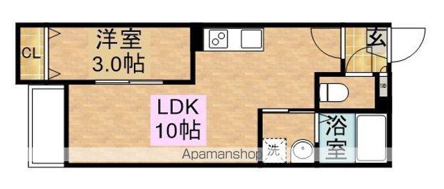 WARREN HOSHIZAKI 3(1LDK/3階)の間取り写真