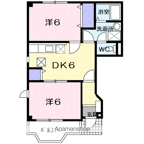 ロータスハイツ(2DK/1階)の間取り写真