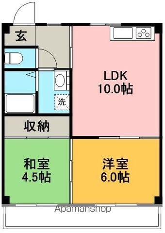 ラフィネ西秦泉寺(2LDK/3階)の間取り写真