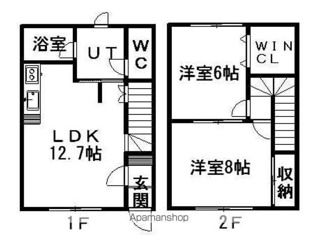 バンブールック(2LDK/1階)の間取り写真