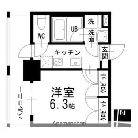 メイプルコート本山(1K/4階)の間取り写真