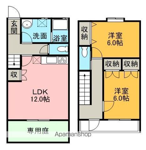 メゾネット郷下Ⅱ(2LDK)の間取り写真